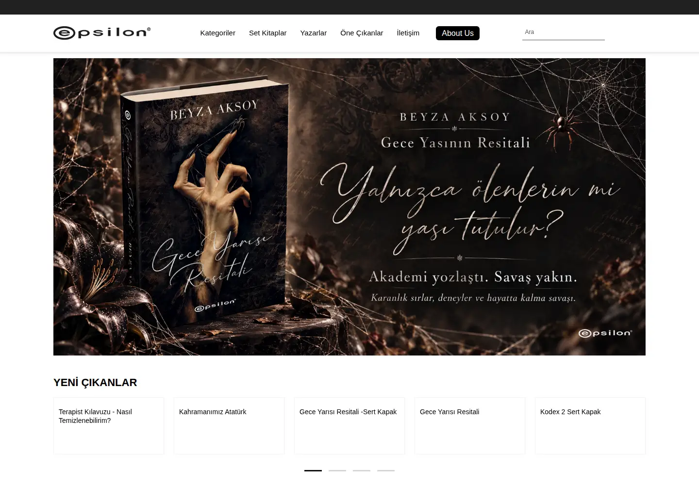 Captured homepage of epsilonyayinevi.com in the current scan