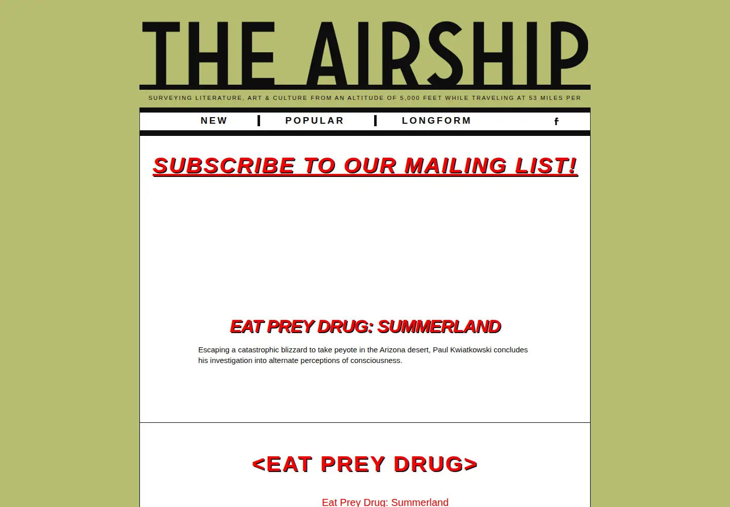 Captured homepage of airshipdaily.com in the current scan