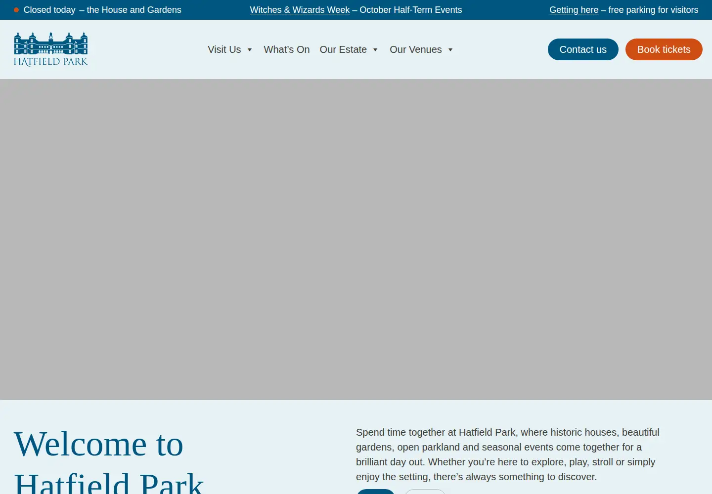 Captured homepage of hatfield-house.co.uk in the current scan