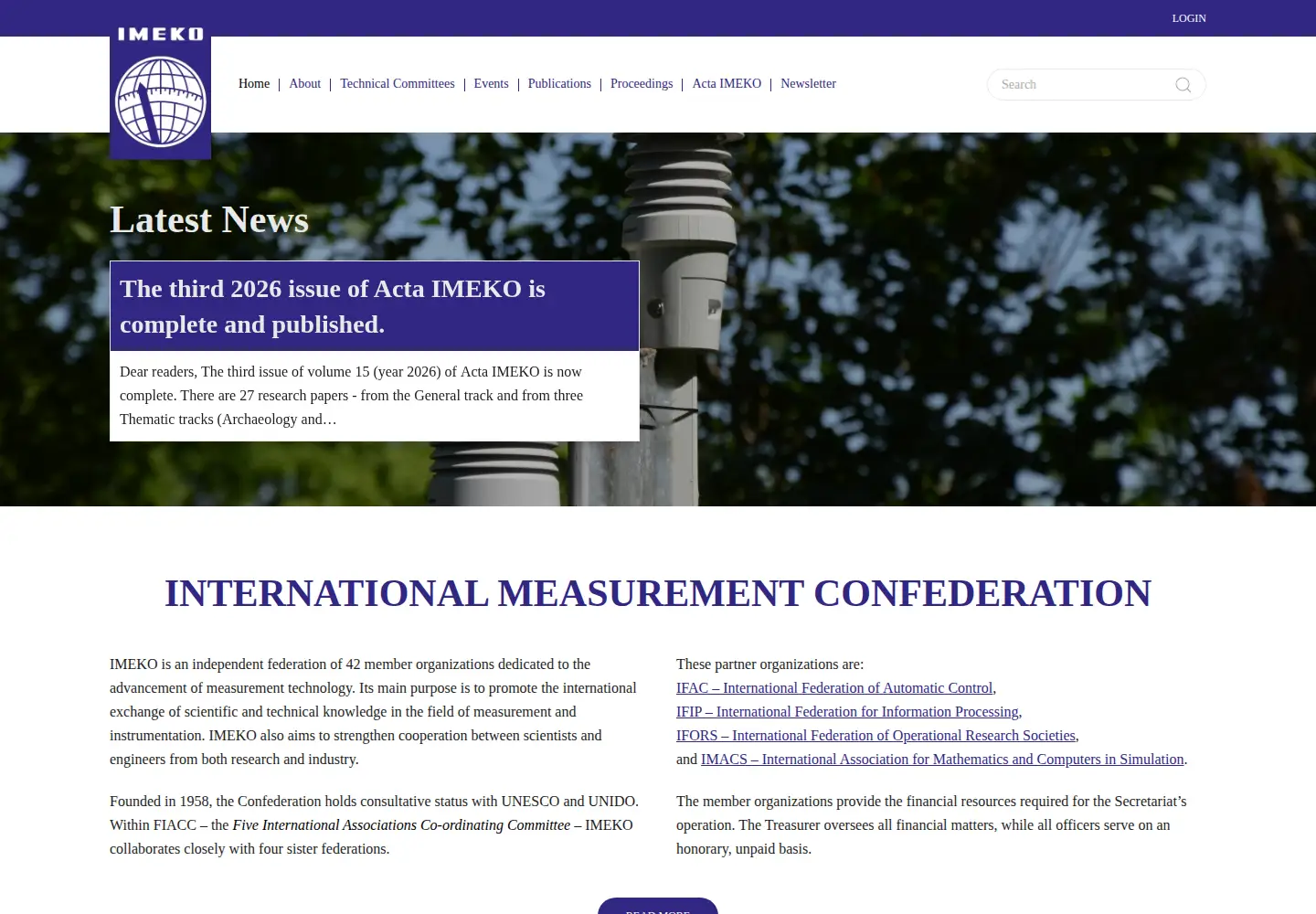 Screenshot of imeko.org