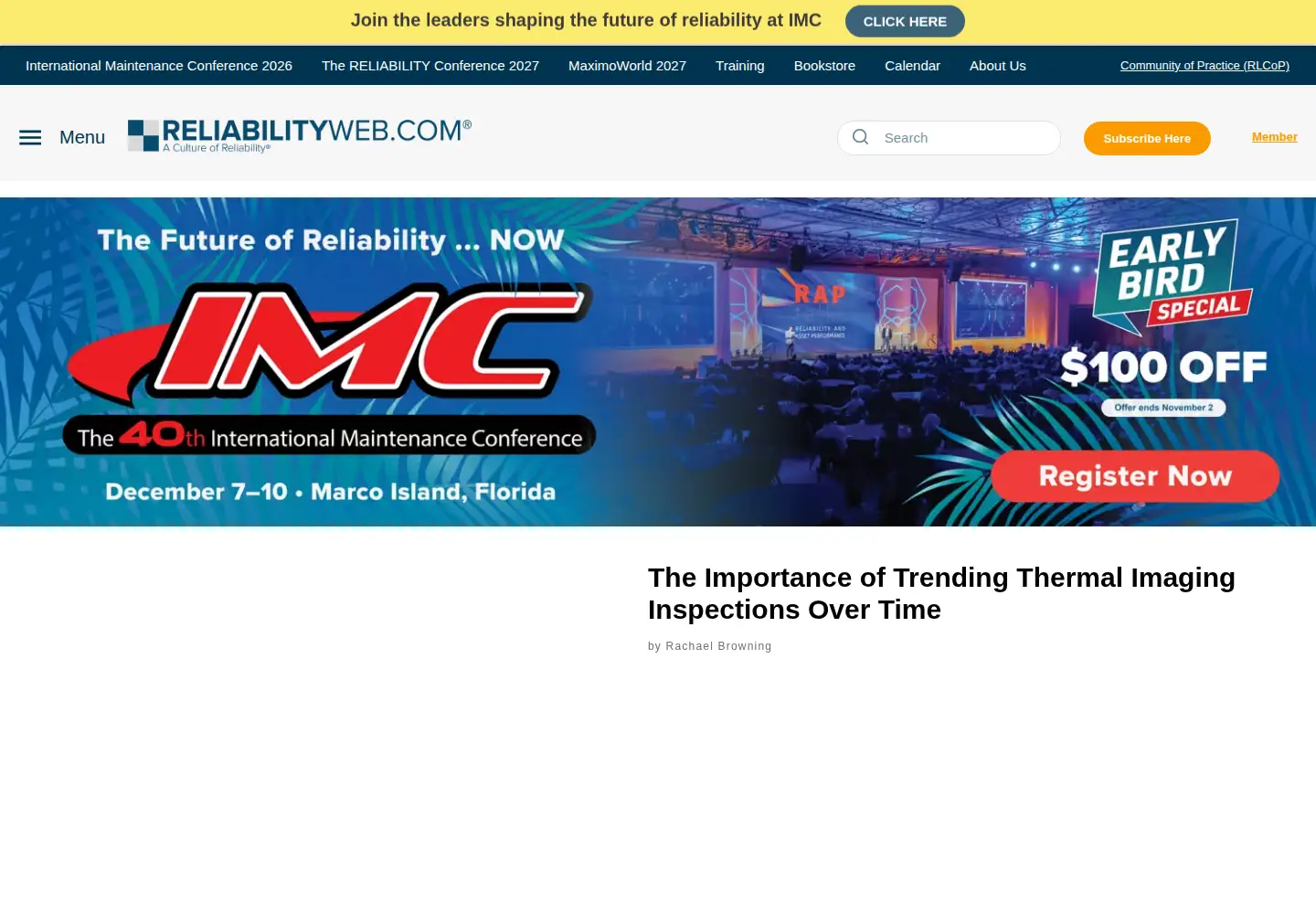 Screenshot of reliabilityweb.com