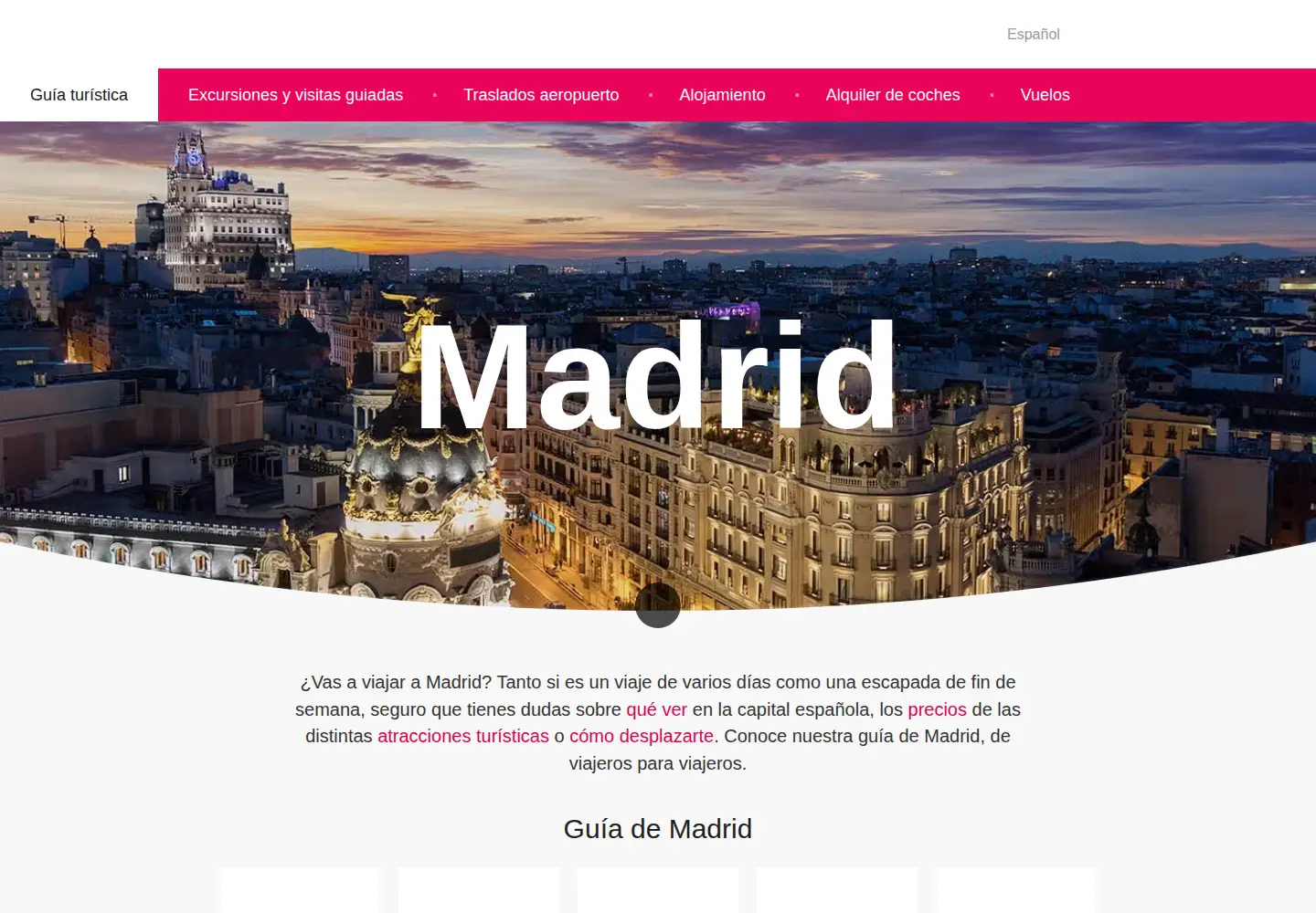 Screenshot of disfrutamadrid.com