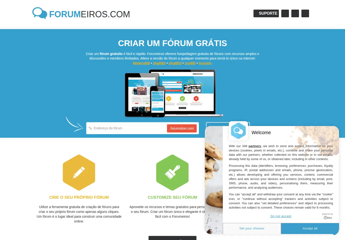 Screenshot of forumeiros.com
