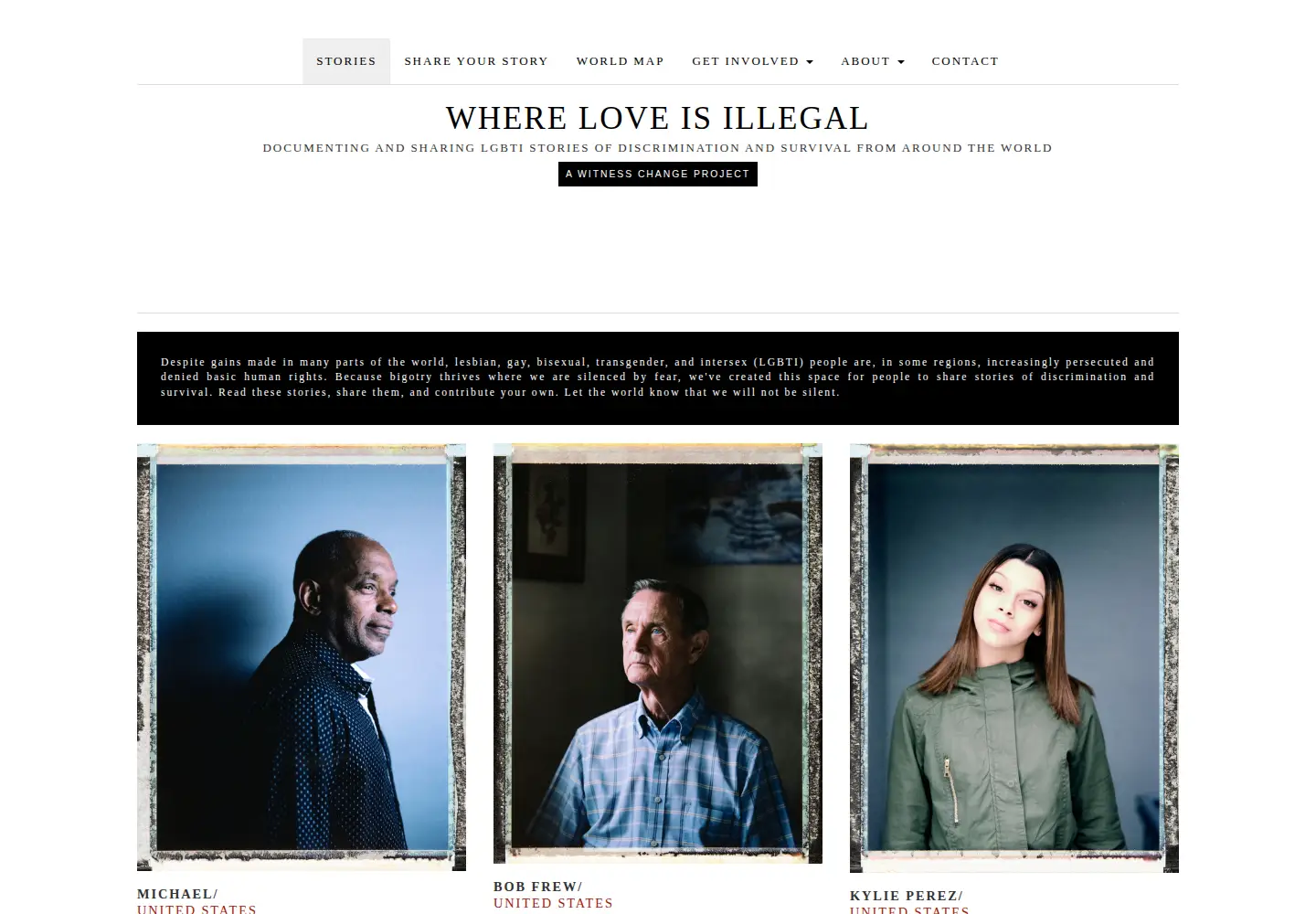 Screenshot of whereloveisillegal.com