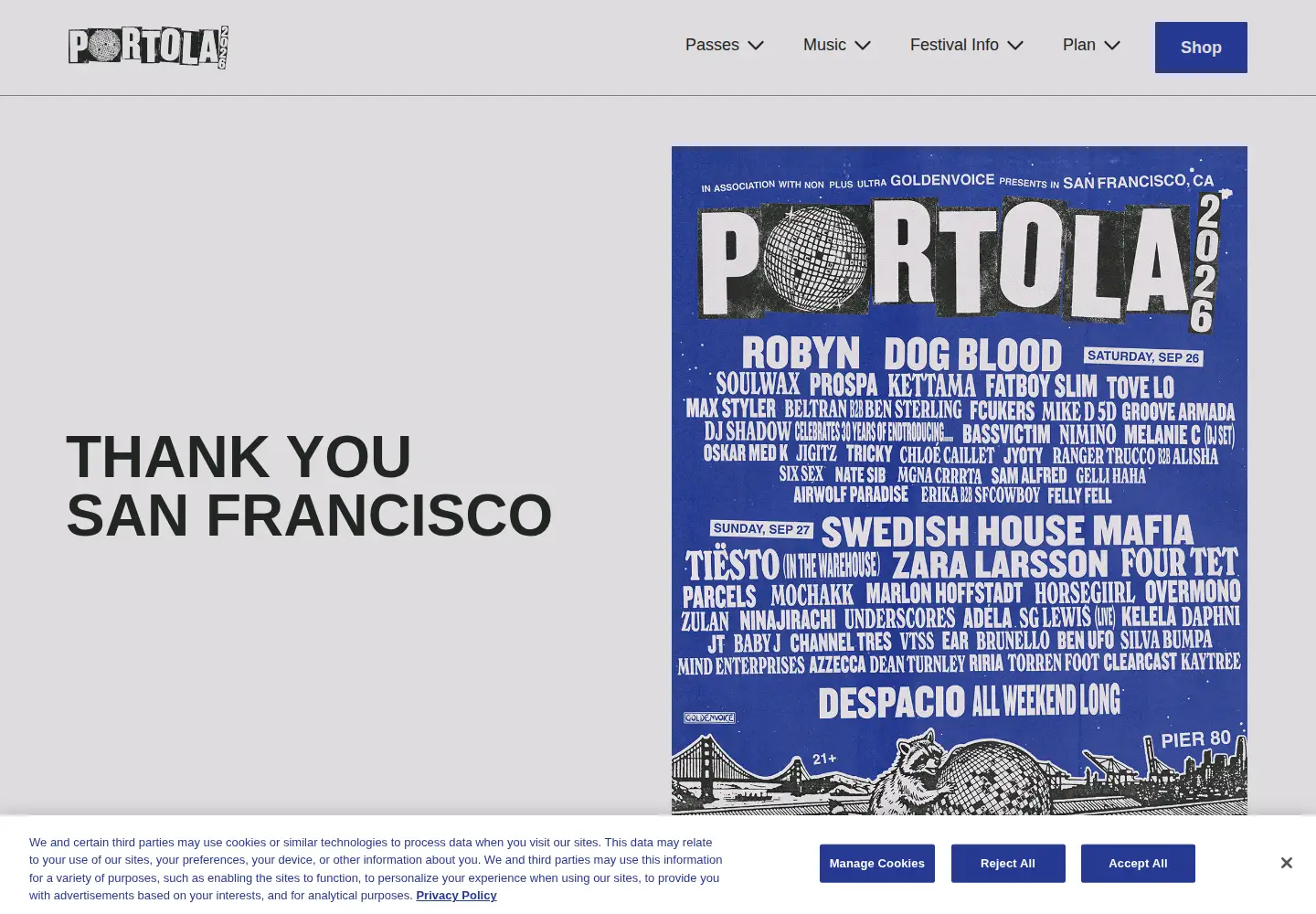 Screenshot of portolamusicfestival.com