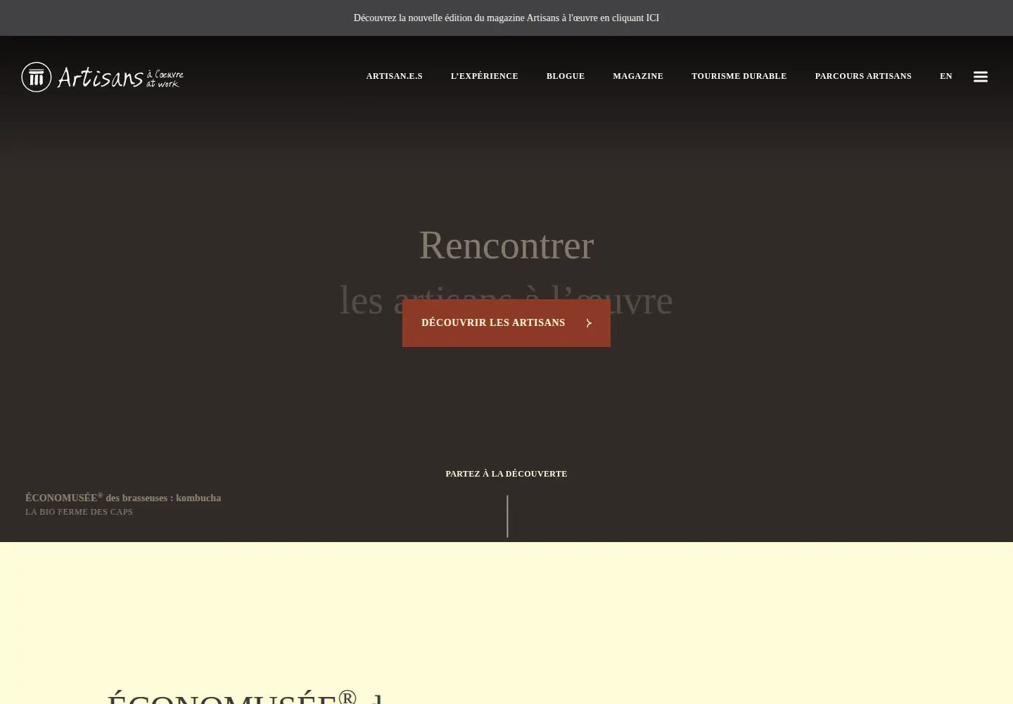 Captured homepage of economusees.com in the current scan