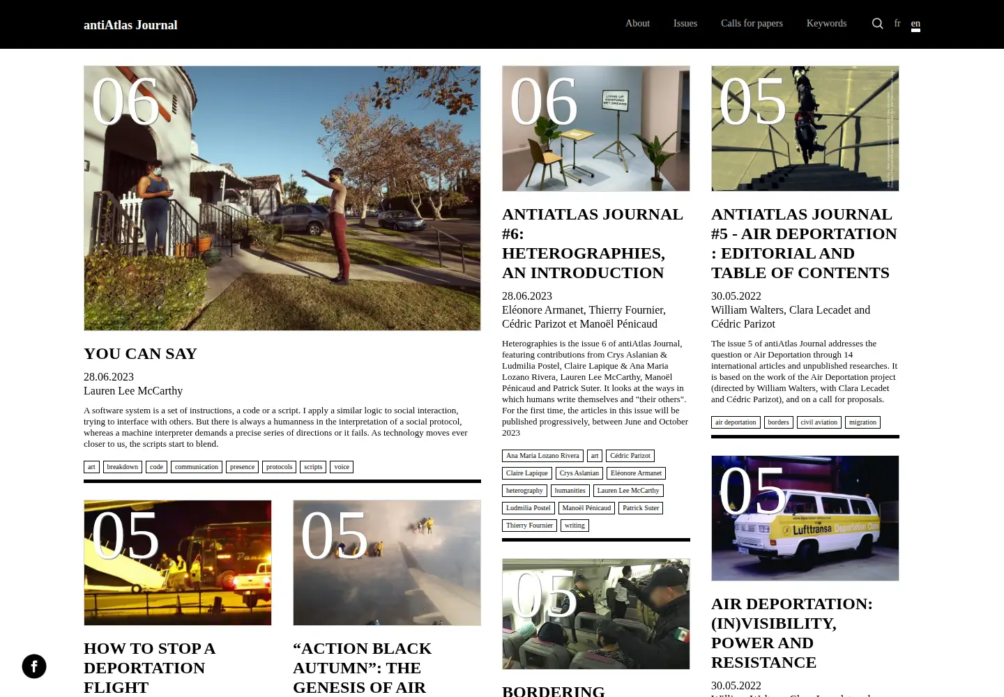Captured homepage of antiatlas-journal.net in the current scan