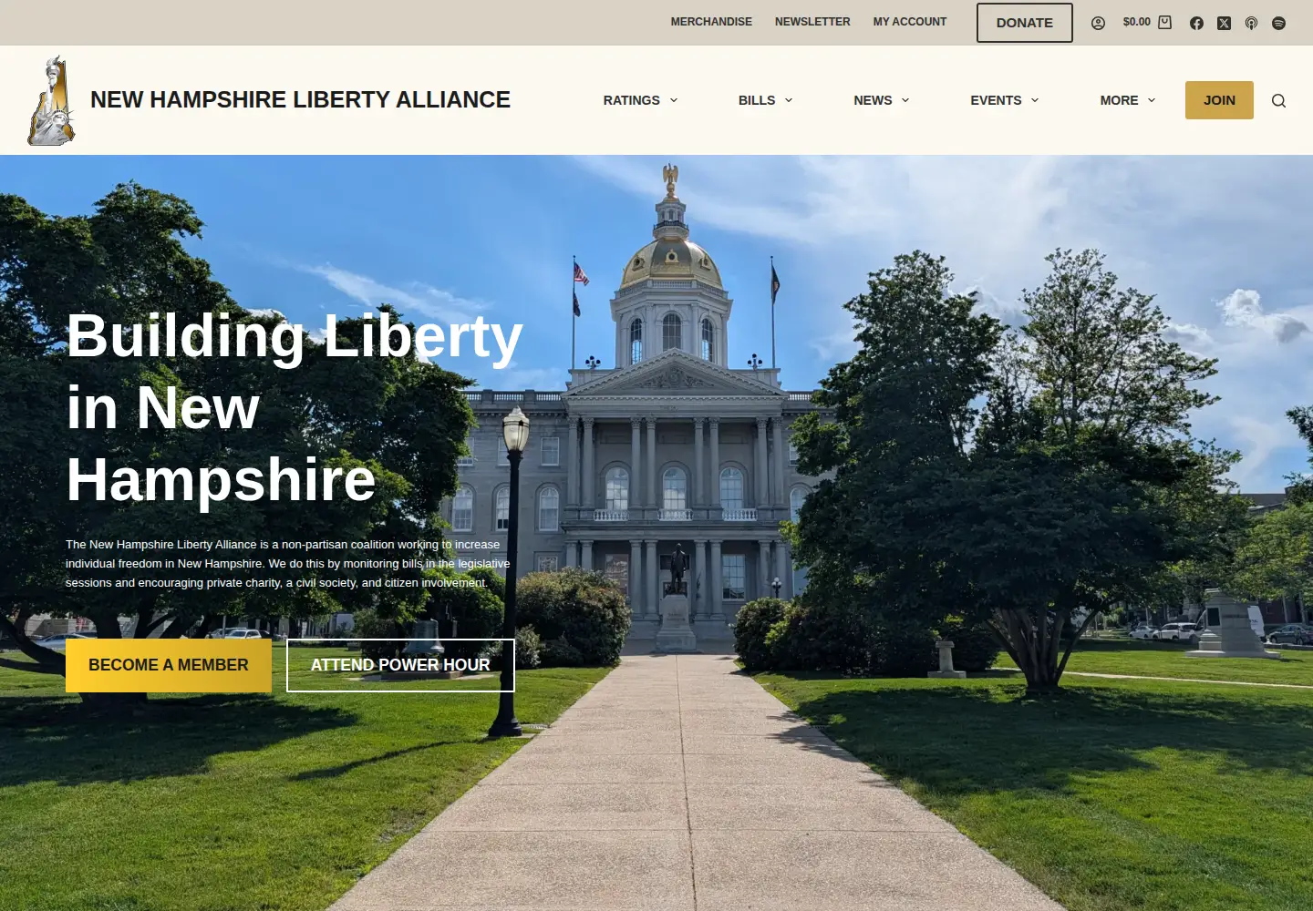 Screenshot of nhliberty.org