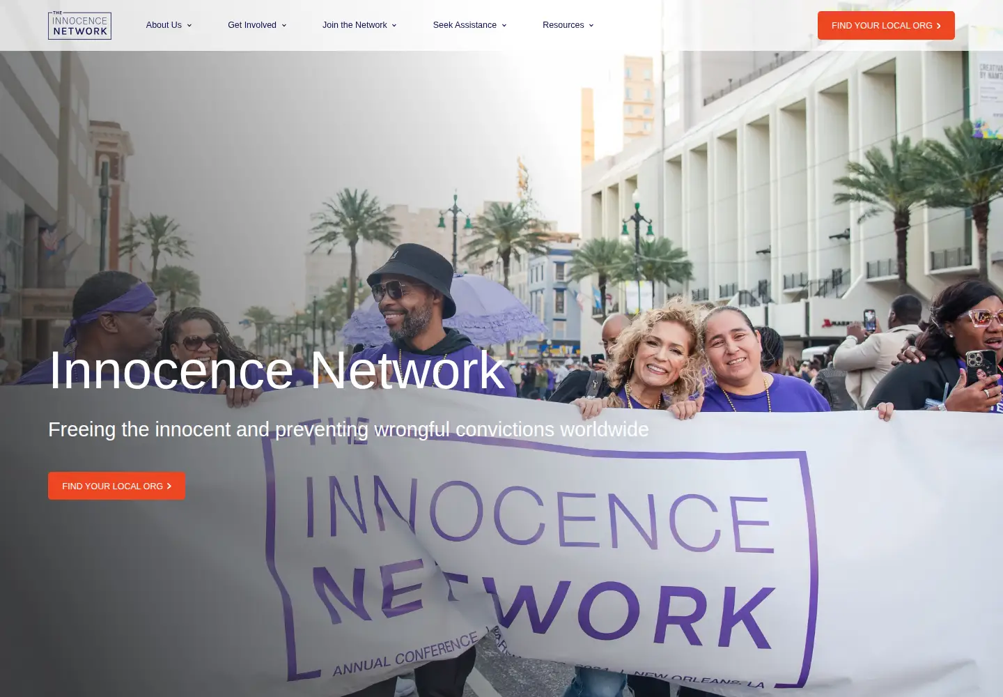 Screenshot of innocencenetwork.org