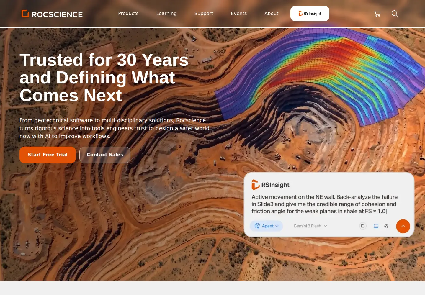 Captured homepage of rocscience.com in the current scan