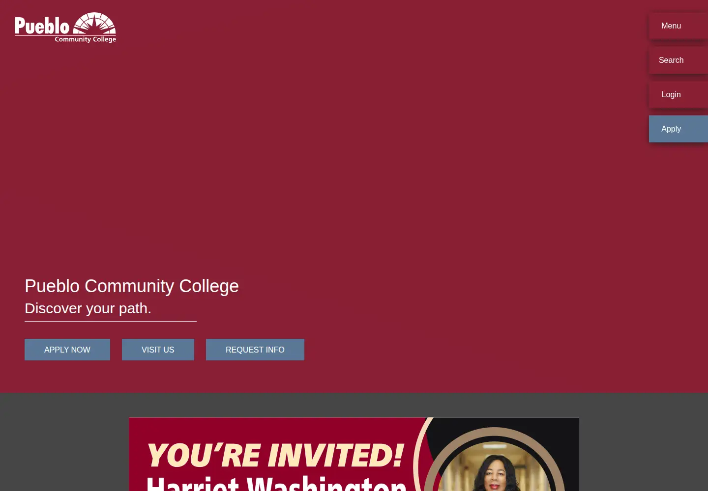 Screenshot of pueblocc.edu
