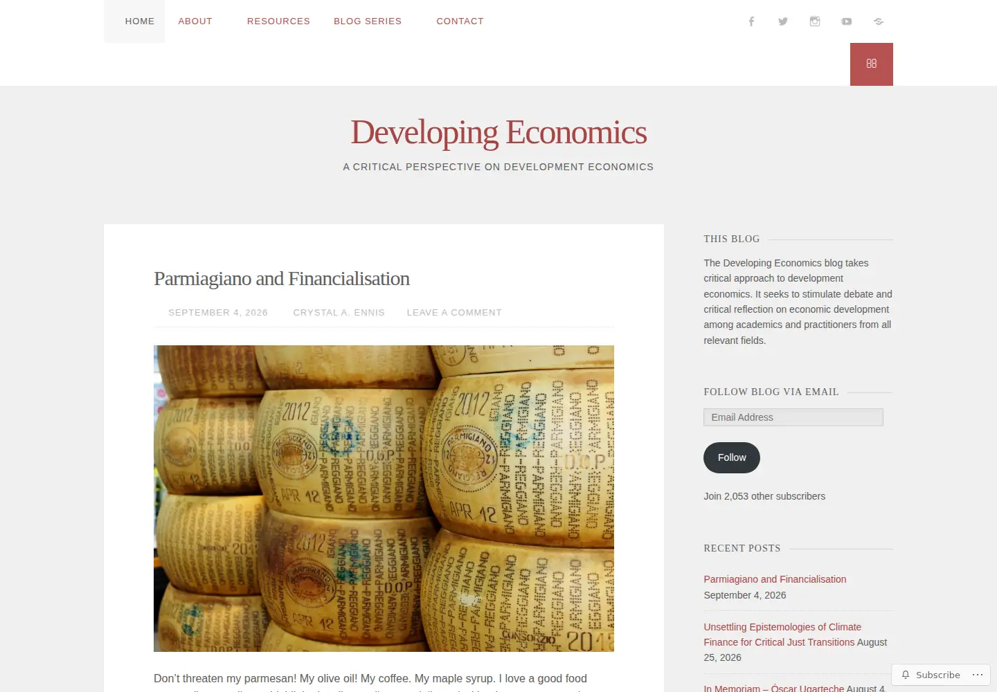 Screenshot of developingeconomics.org