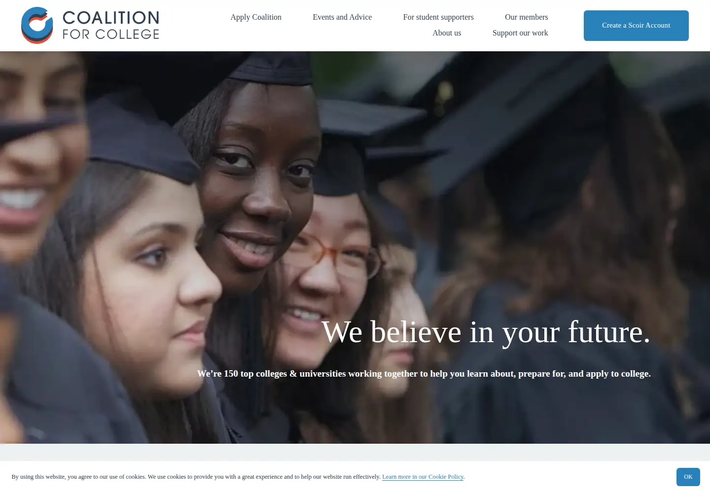 Screenshot of coalitionforcollegeaccess.org