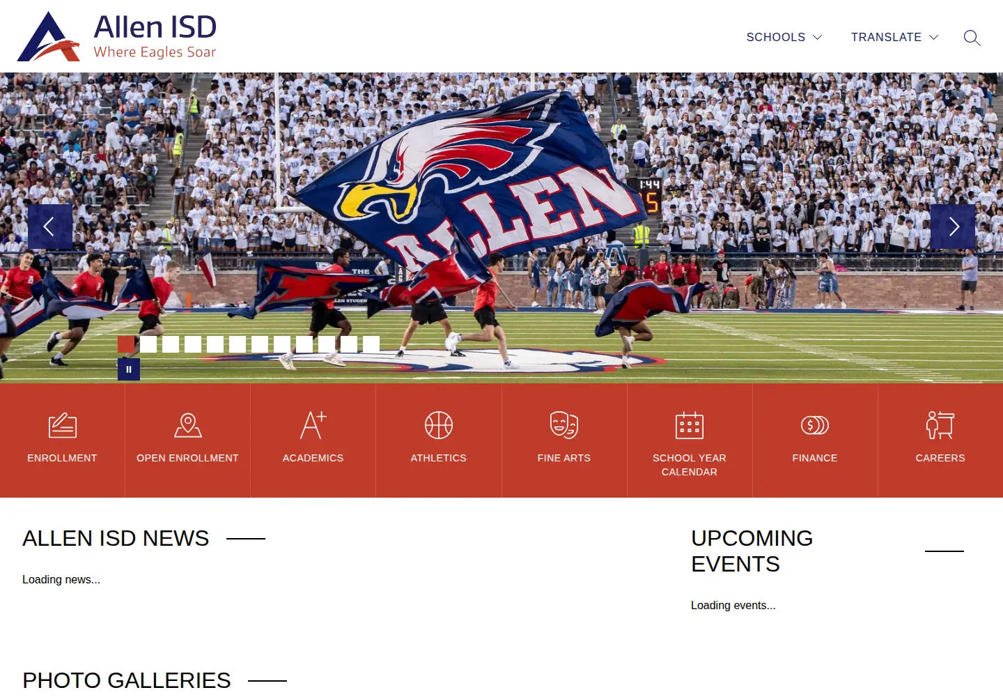 Screenshot of allenisd.org