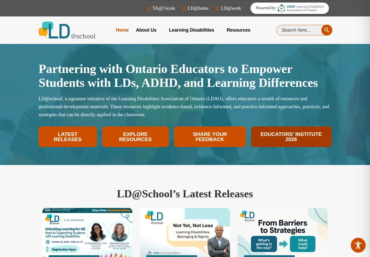 Screenshot of ldatschool.ca