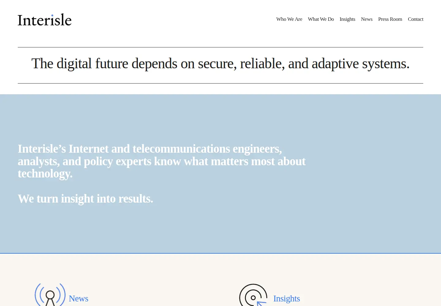 Screenshot of interisle.net