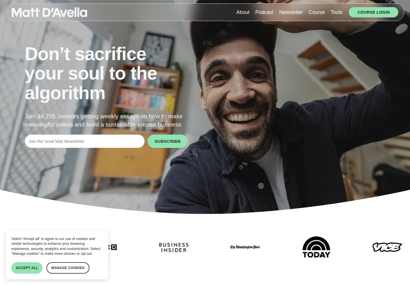Screenshot of mattdavella.com