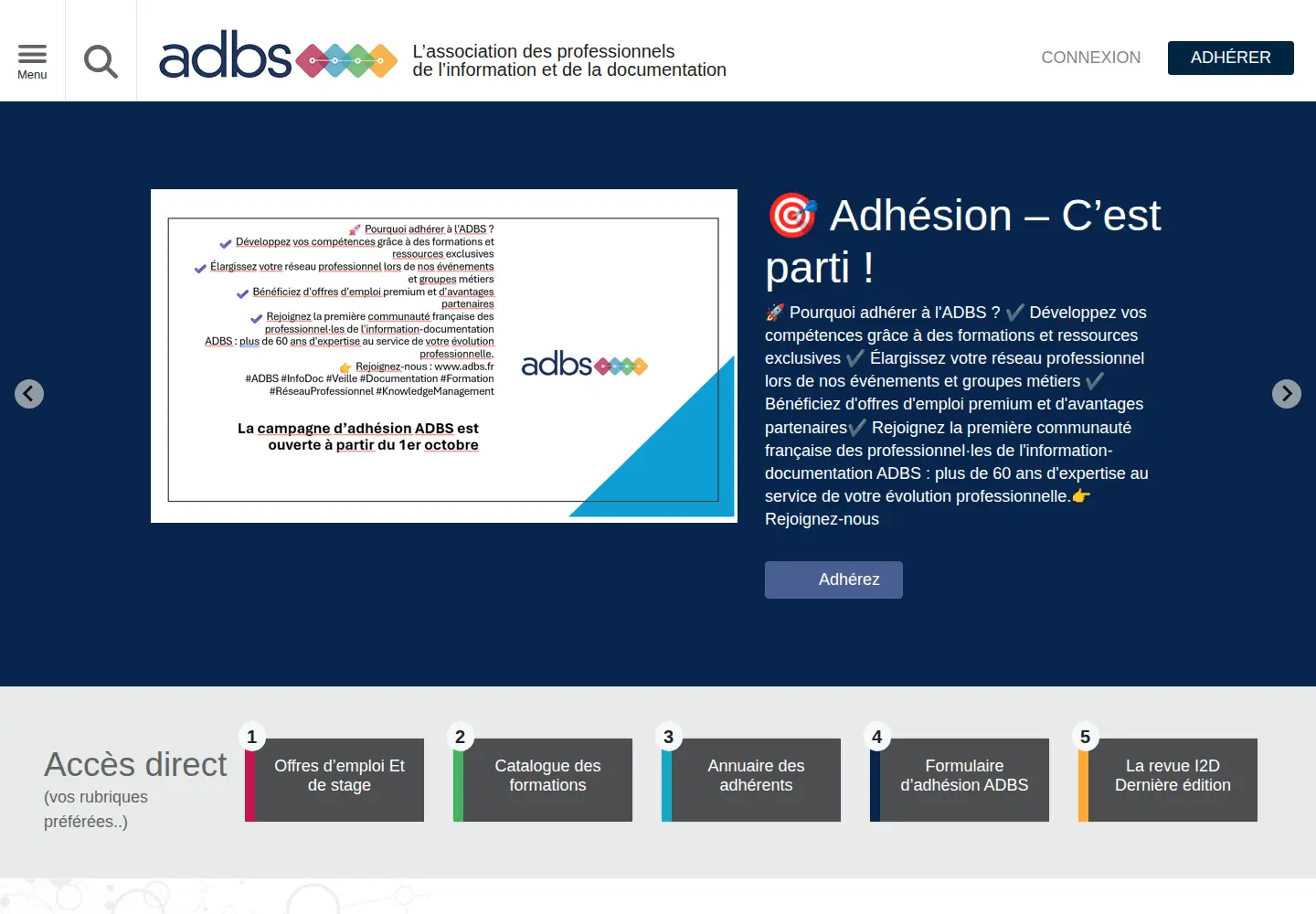 Screenshot of adbs.fr