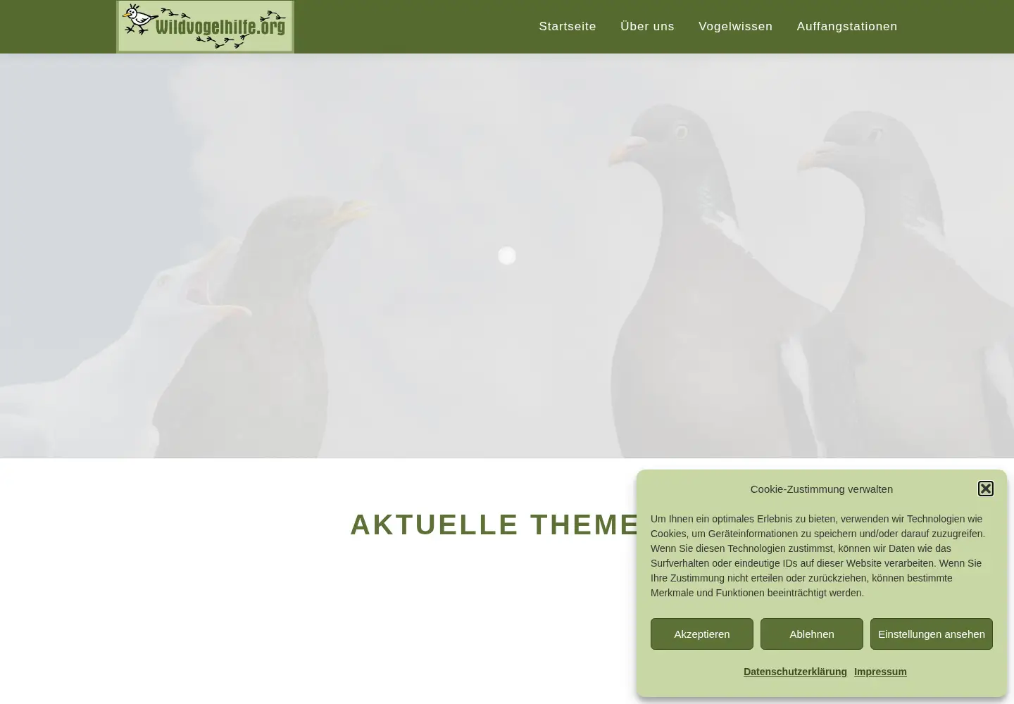Captured homepage of wildvogelhilfe.org in the current scan