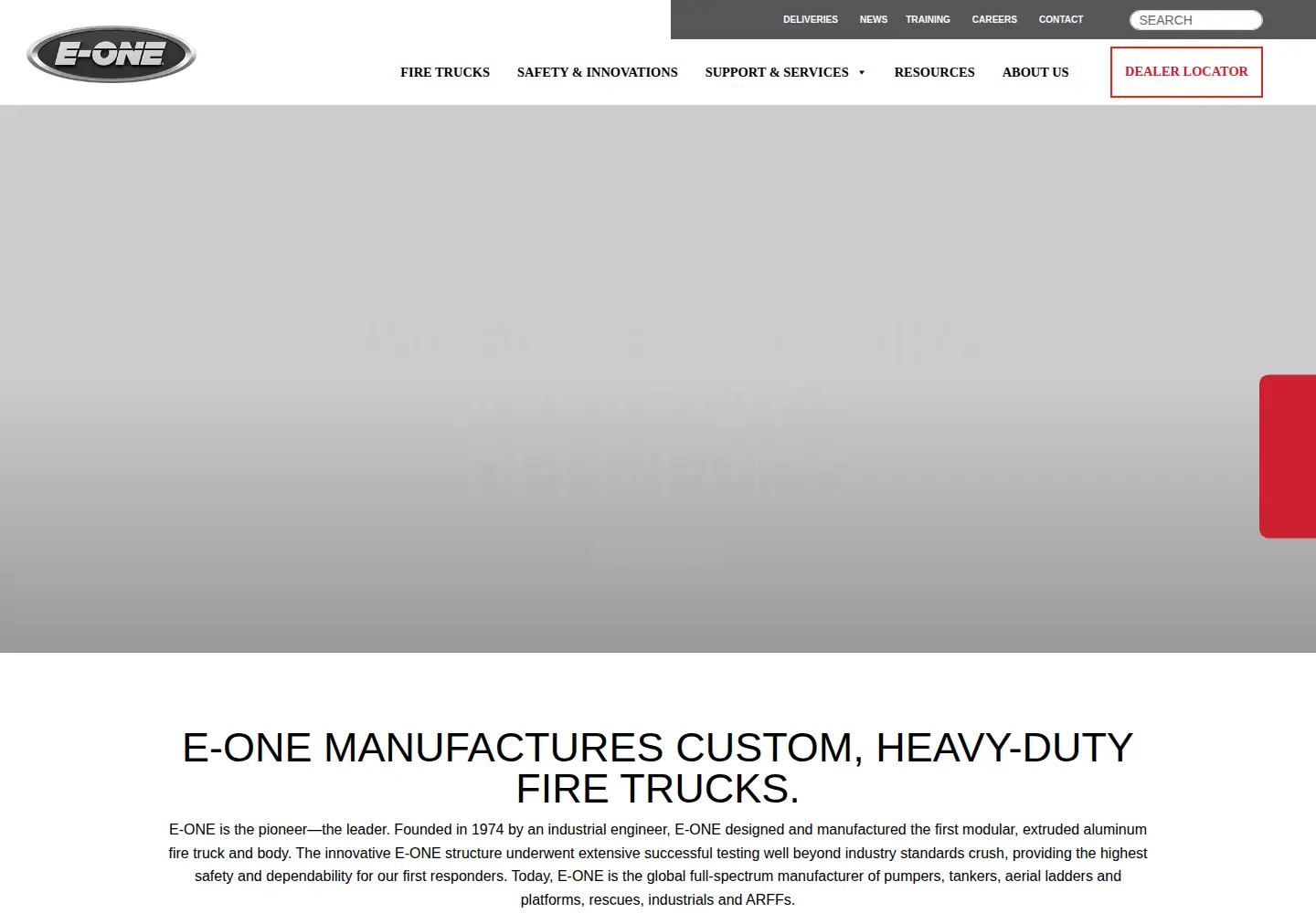 Captured homepage of e-one.com in the current scan