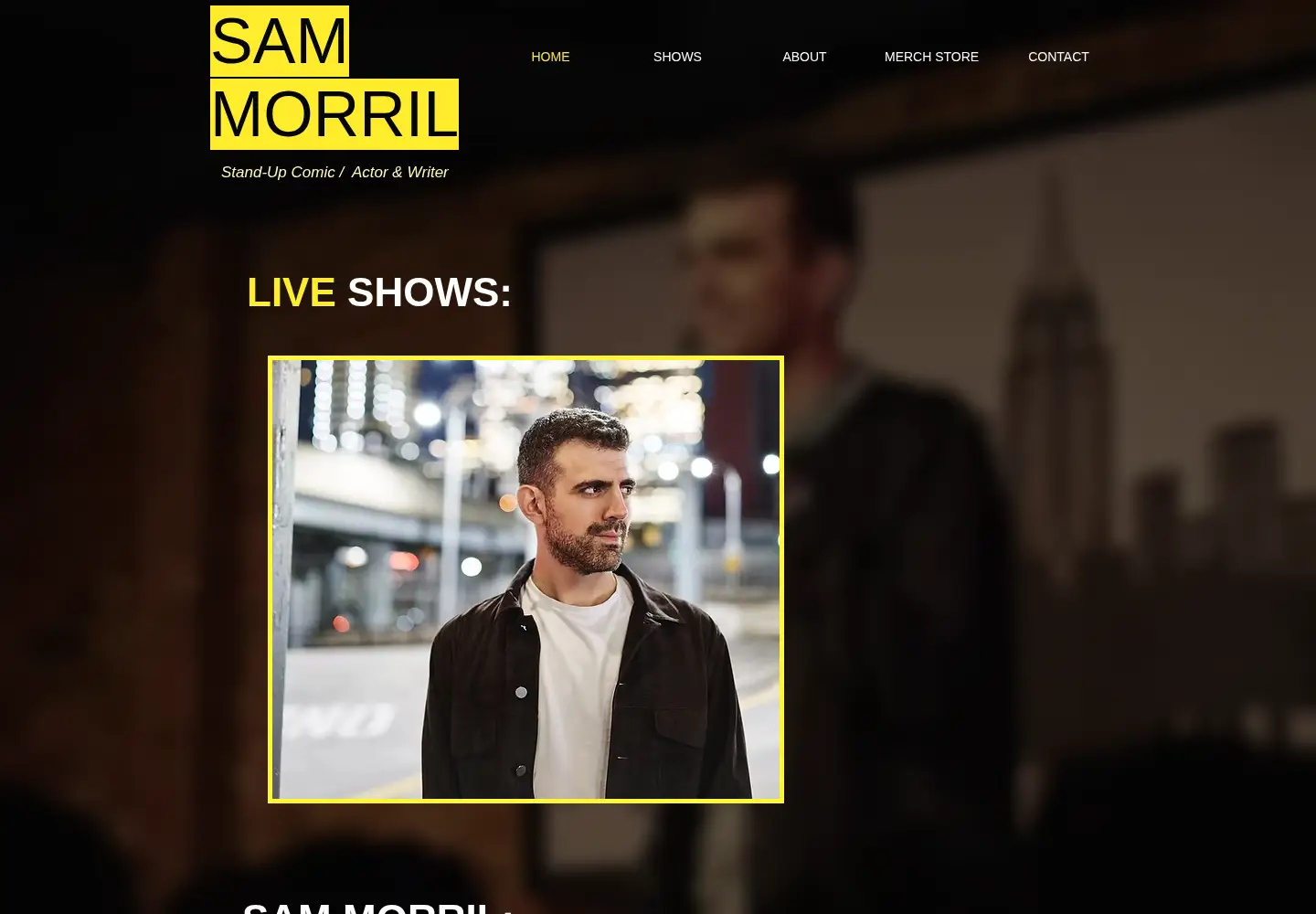 Captured homepage of sammorril.com in the current scan