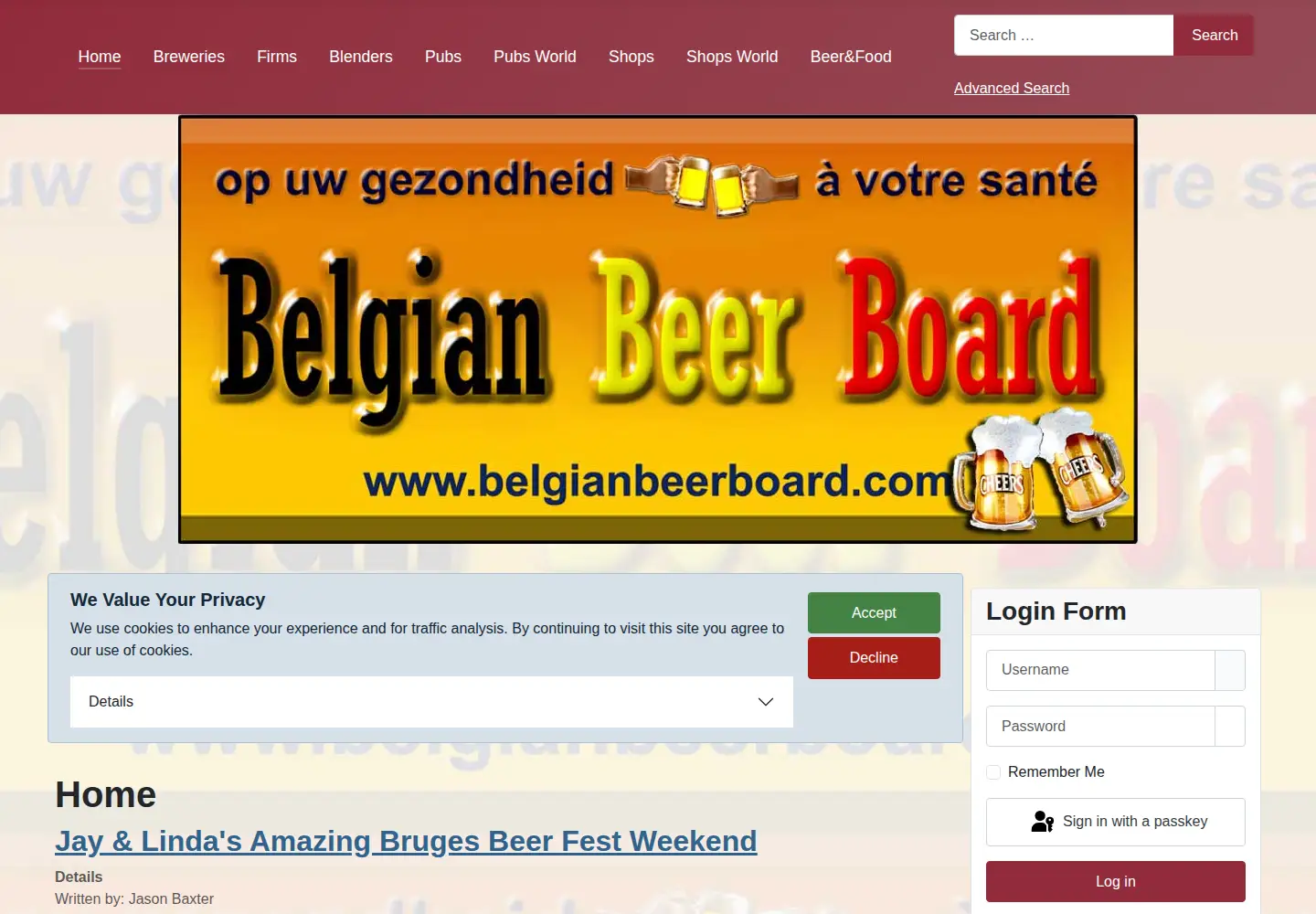 Screenshot of belgianbeerboard.com