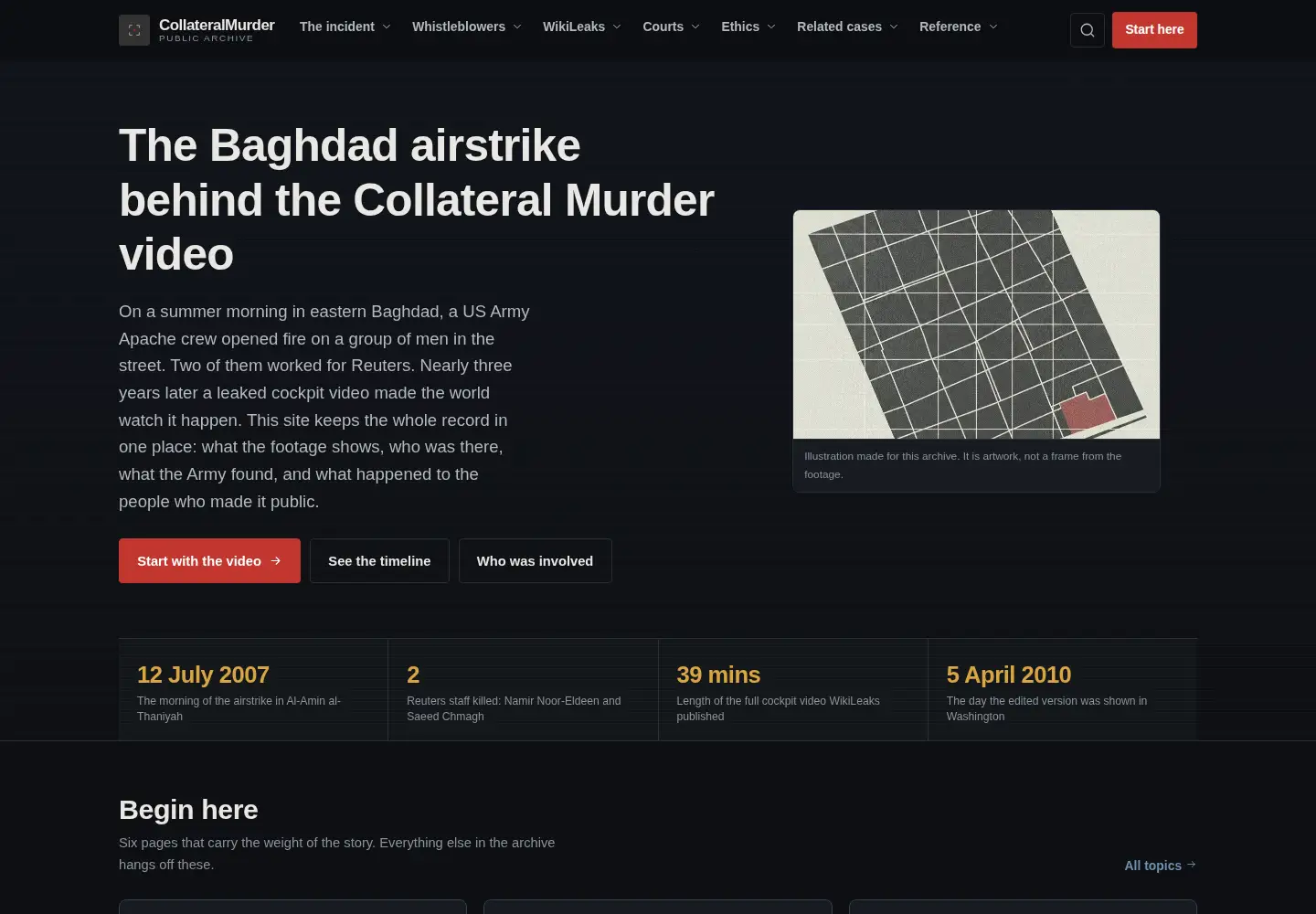 Screenshot of collateralmurder.com