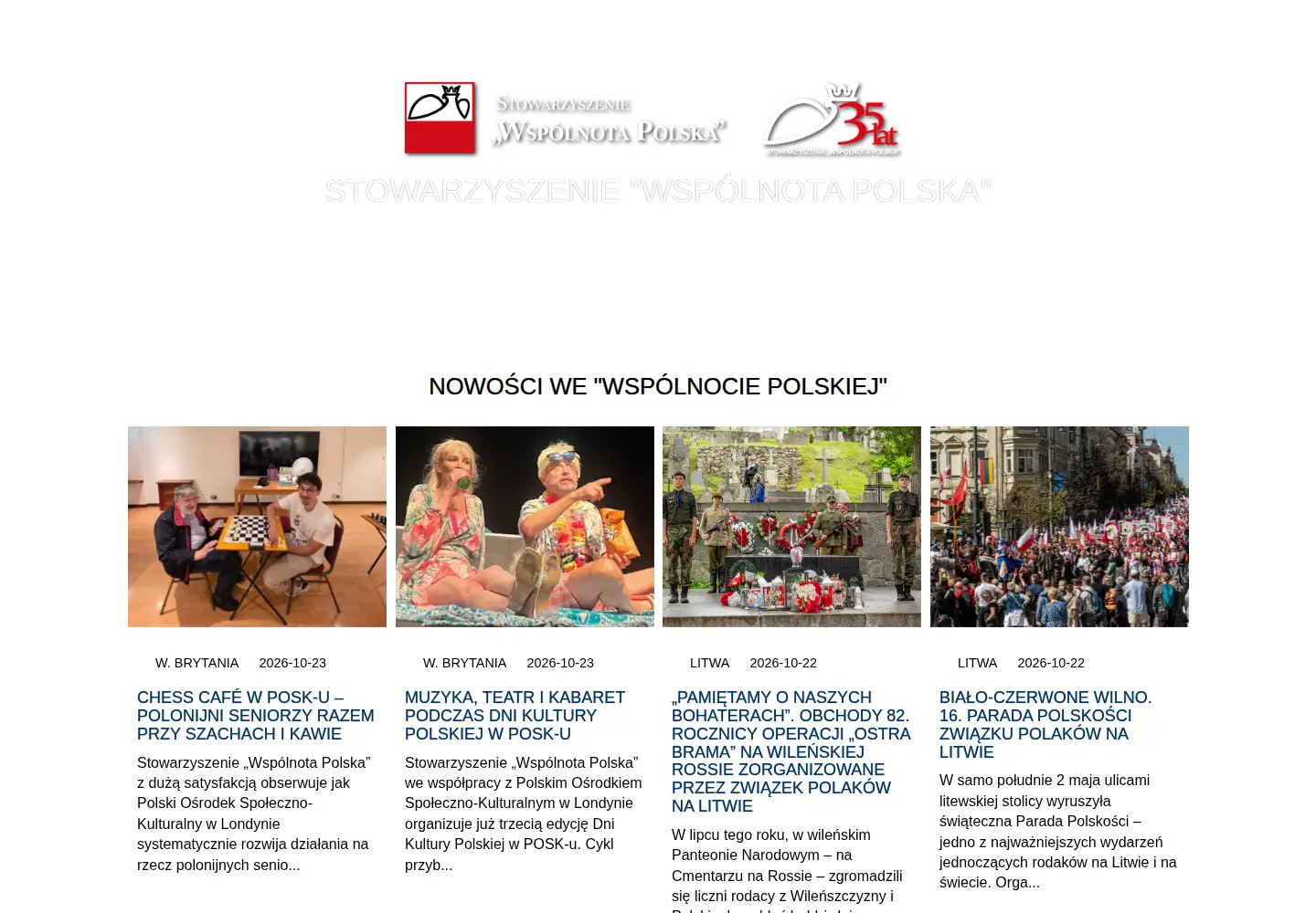 Captured homepage of wspolnotapolska.org.pl in the current scan