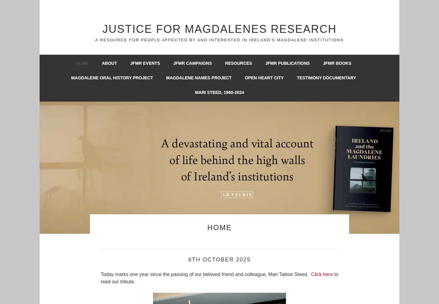 Captured homepage of jfmresearch.com in the current scan