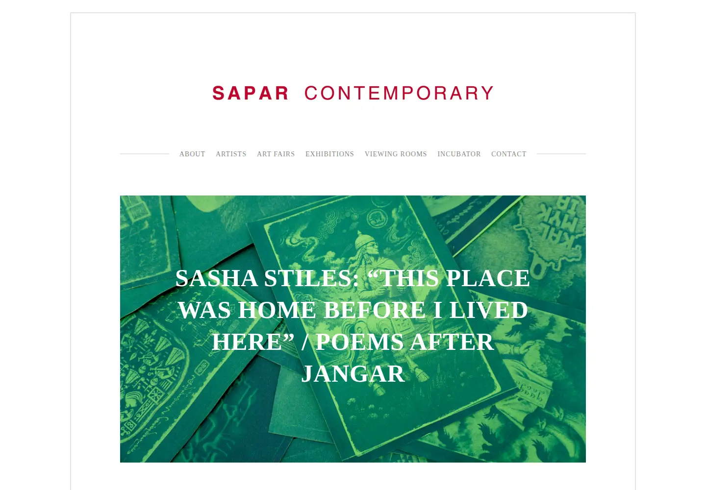 Screenshot of saparcontemporary.com