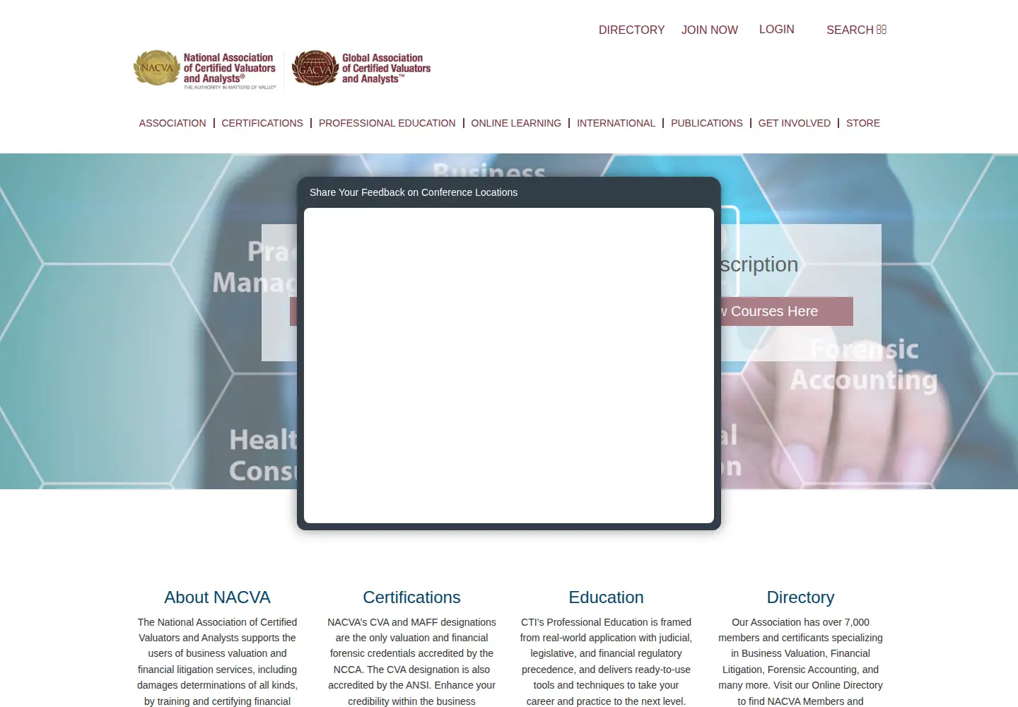 Captured homepage of nacva.com in the current scan