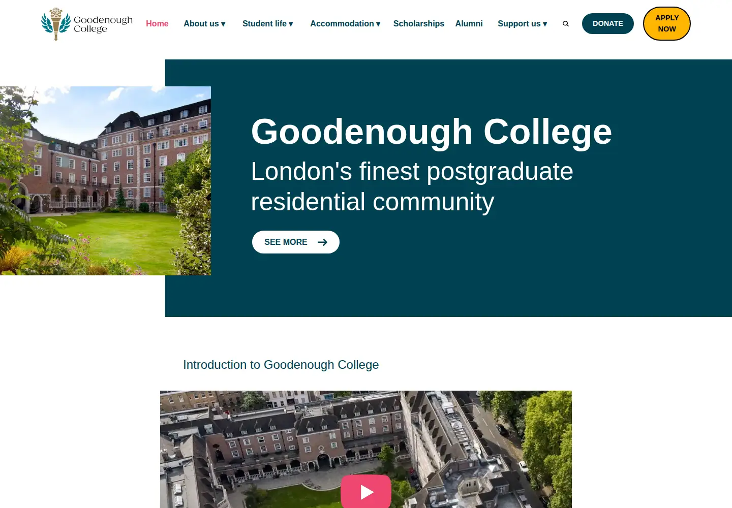 Captured homepage of goodenough.ac.uk in the current scan