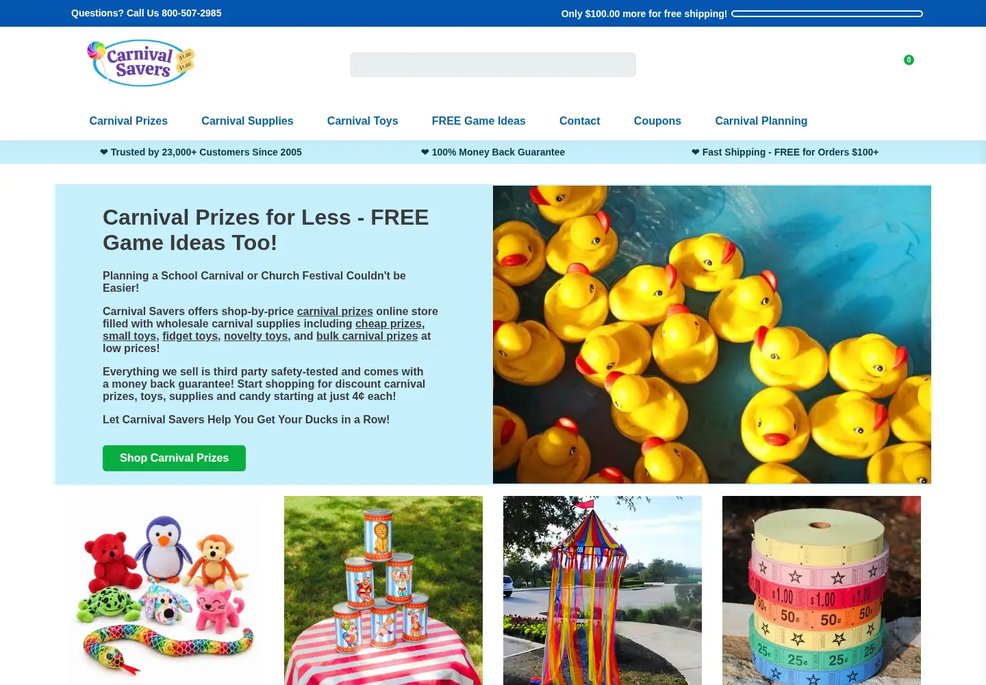 Captured homepage of carnivalsavers.com in the current scan
