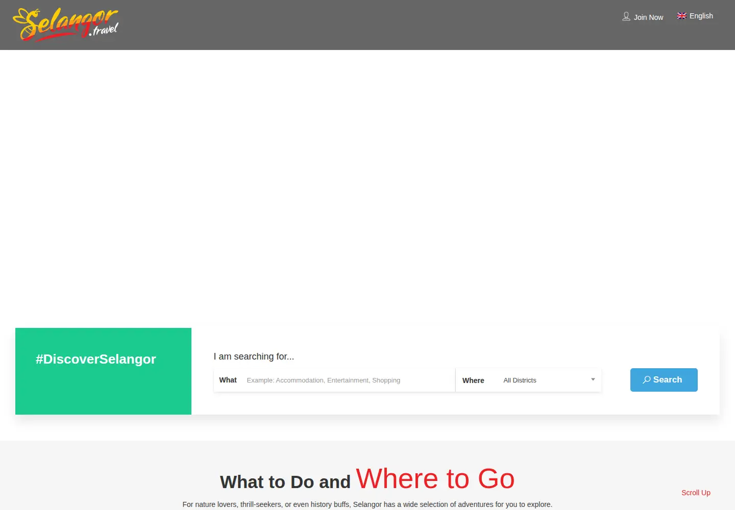 Captured homepage of selangor.travel in the current scan