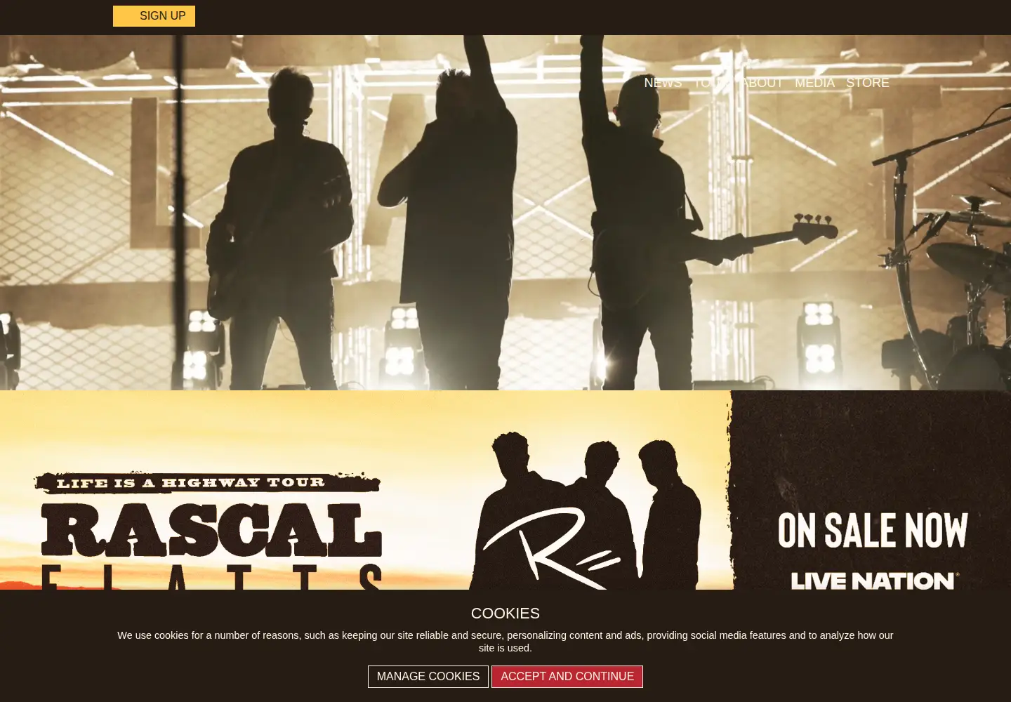 Screenshot of rascalflatts.com