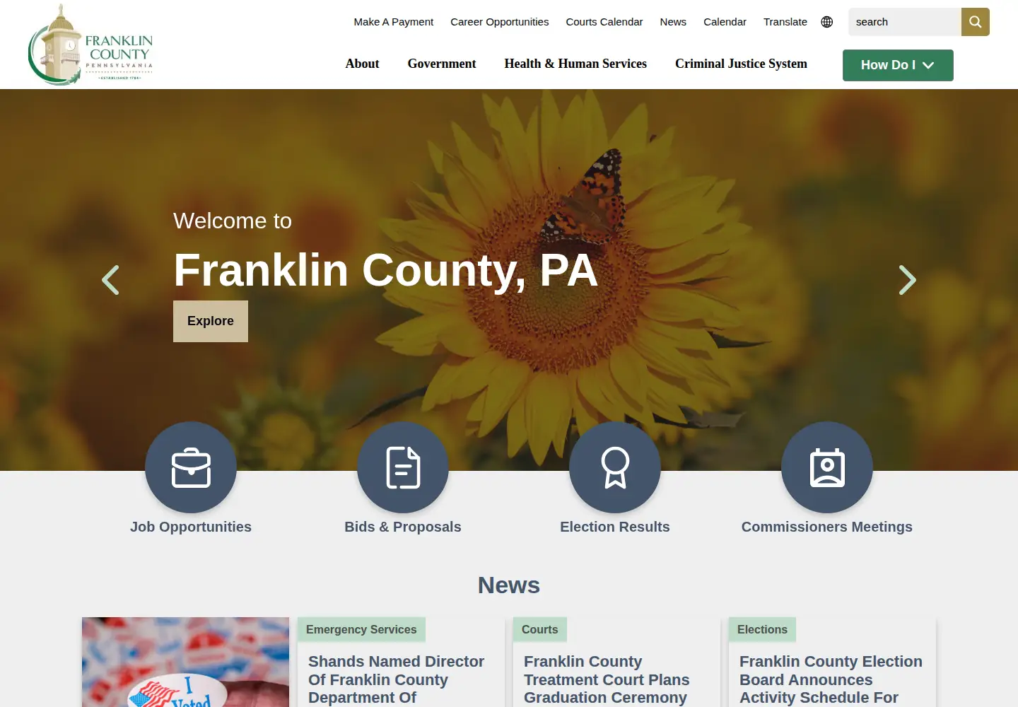 Screenshot of franklincountypa.gov
