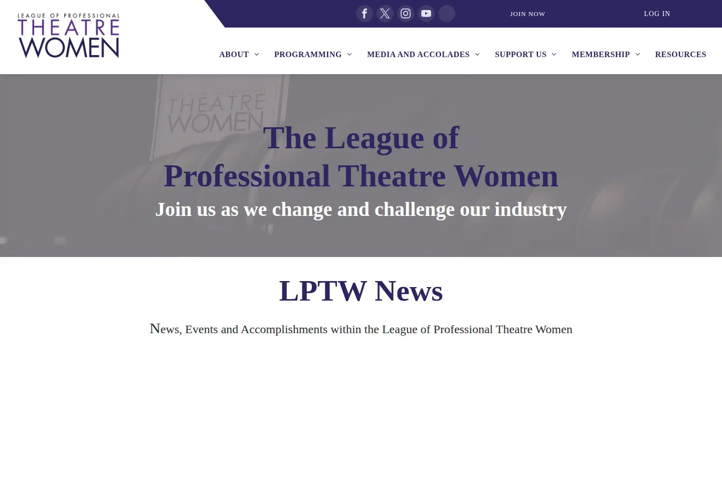 Screenshot of theatrewomen.org