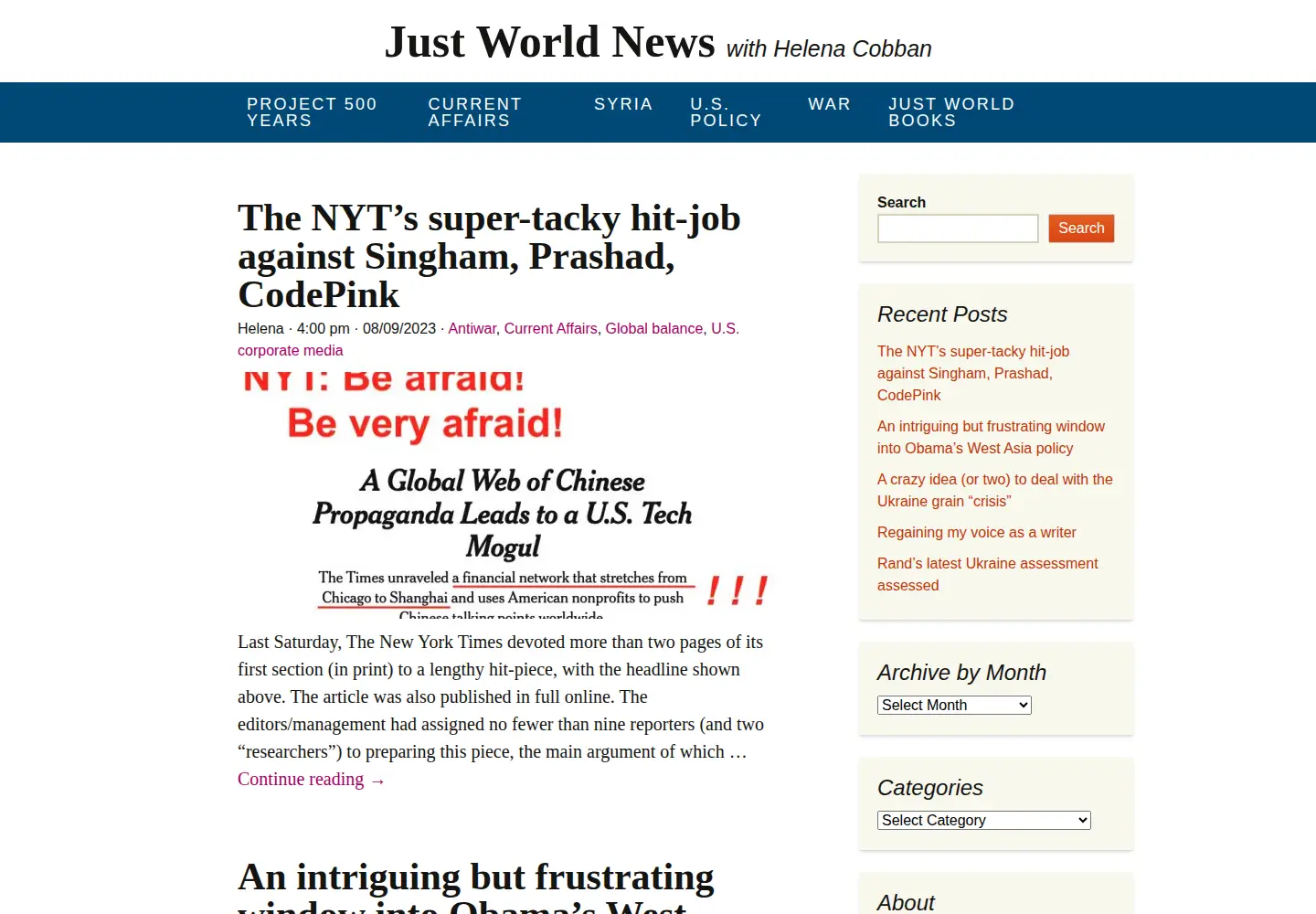 Screenshot of justworldnews.org