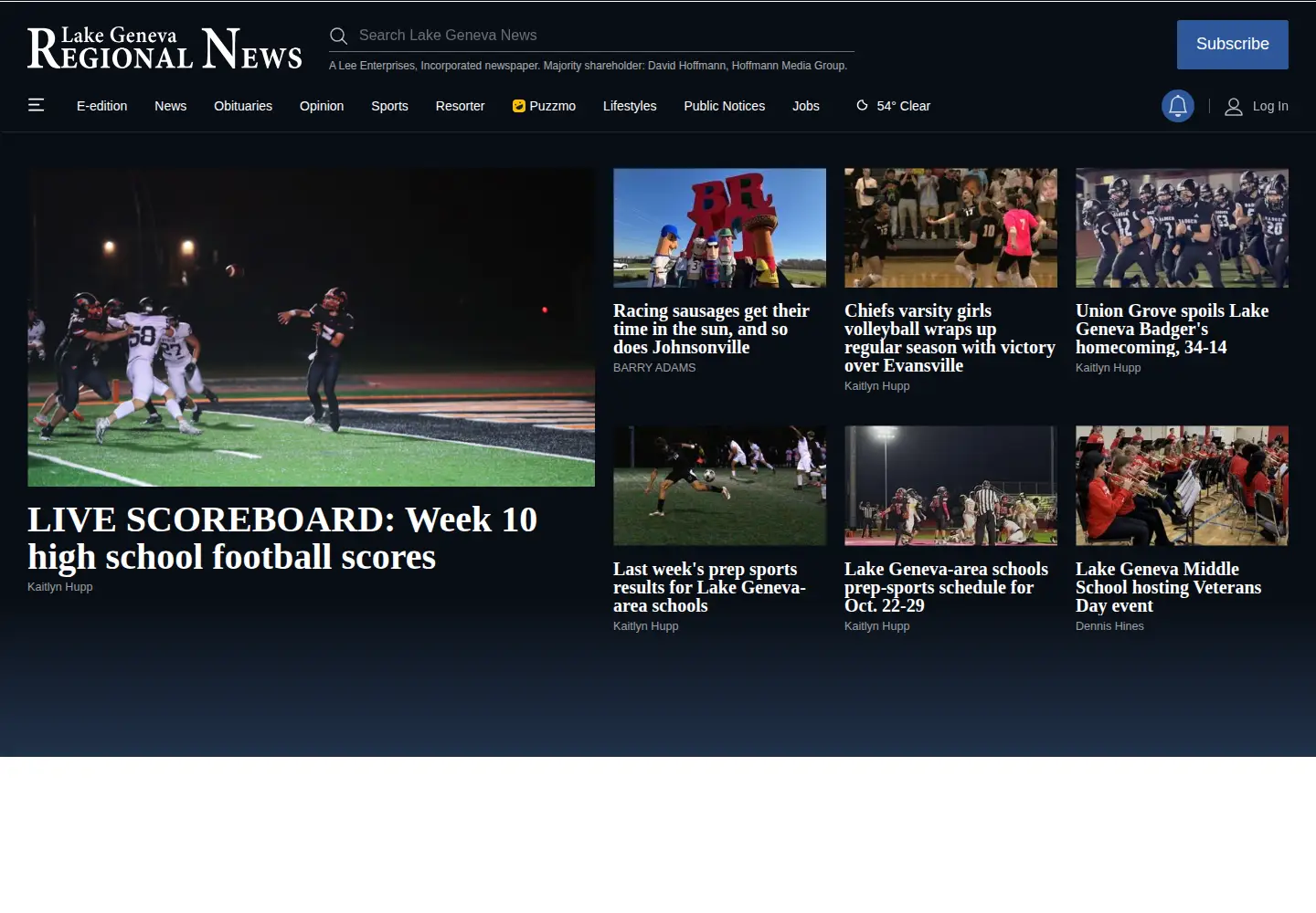 Screenshot of lakegenevanews.net