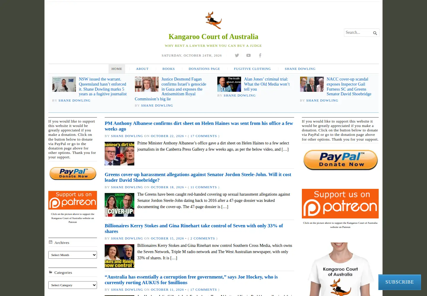 Screenshot of kangaroocourtofaustralia.com