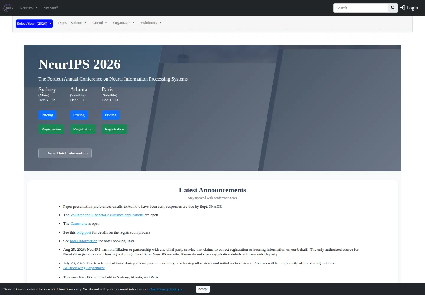 Screenshot of neurips.cc