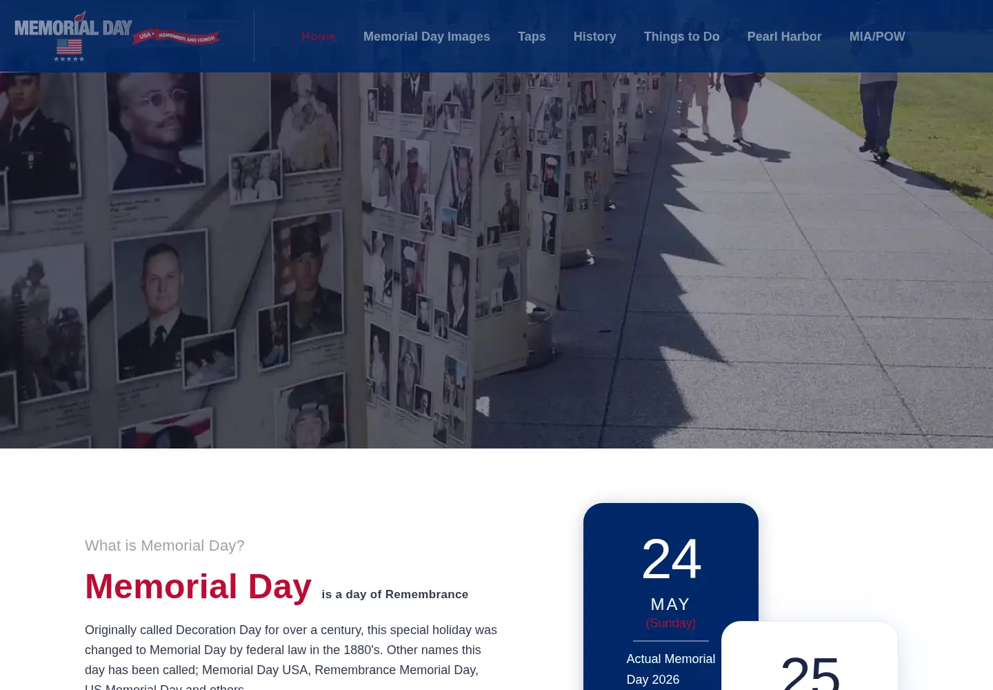 Screenshot of usmemorialday.org