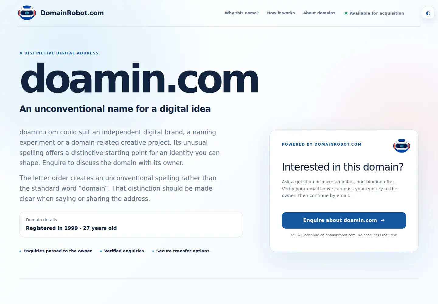 Captured homepage of doamin.com in the current scan