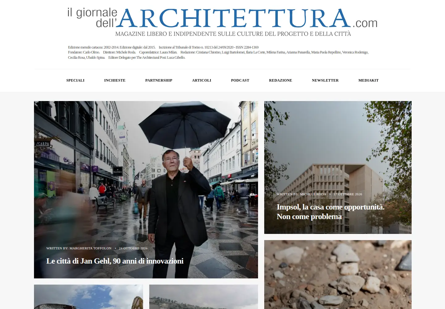 Screenshot of ilgiornaledellarchitettura.com