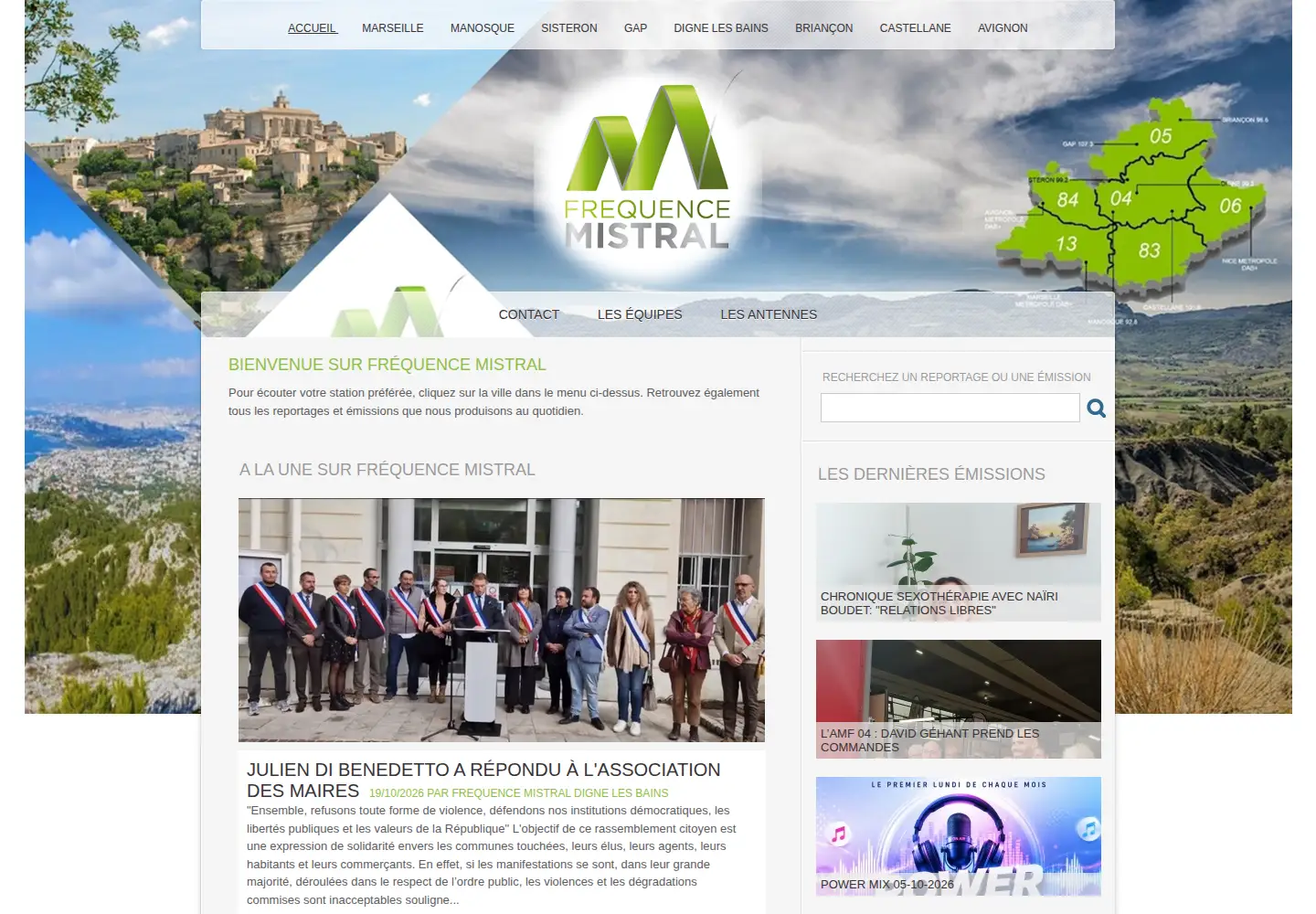 Screenshot of frequencemistral.com