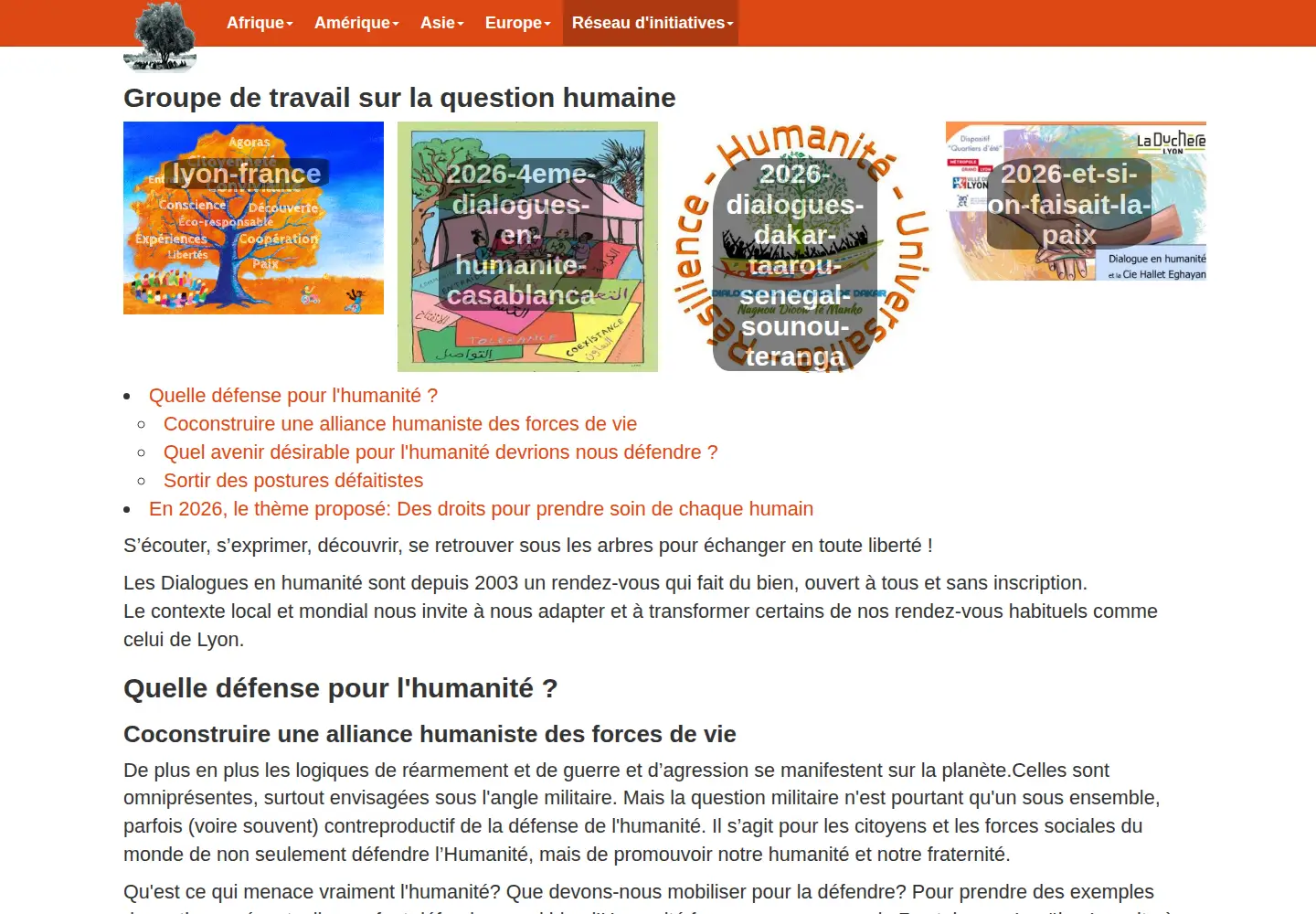 Screenshot of dialoguesenhumanite.org