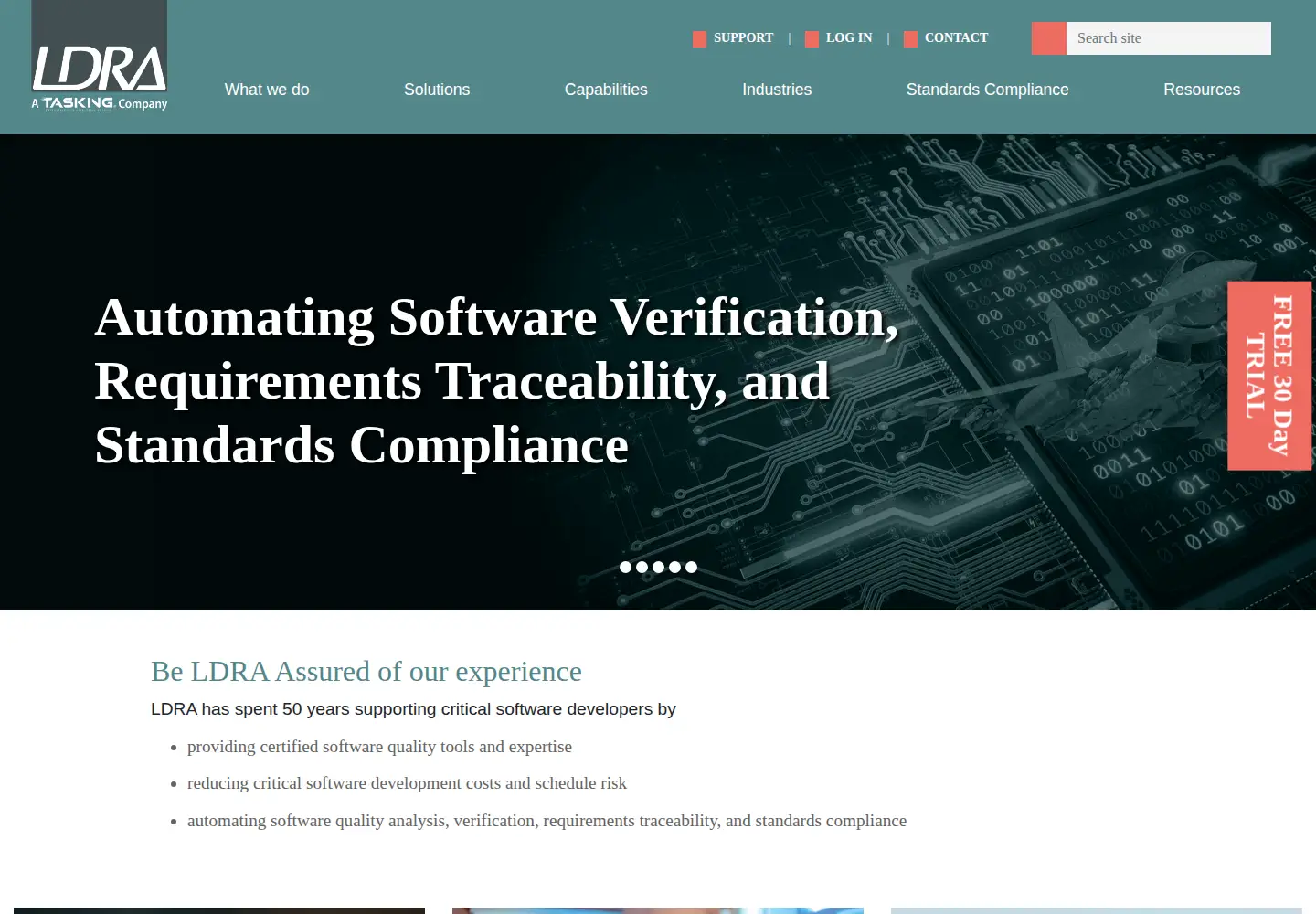 Screenshot of ldra.com