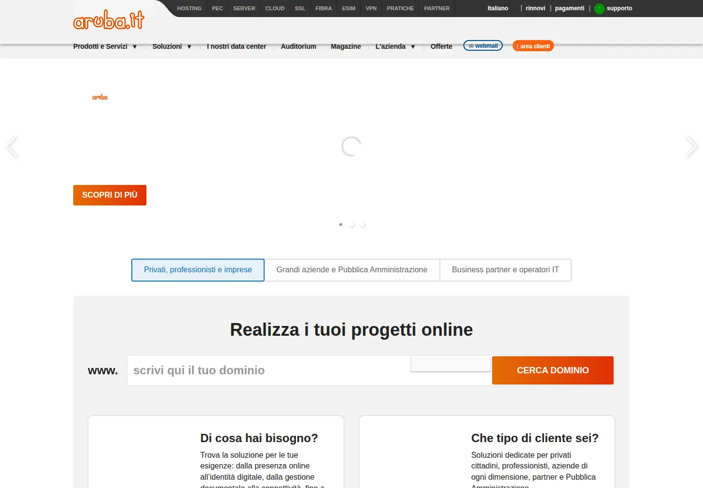 Screenshot of aruba.it