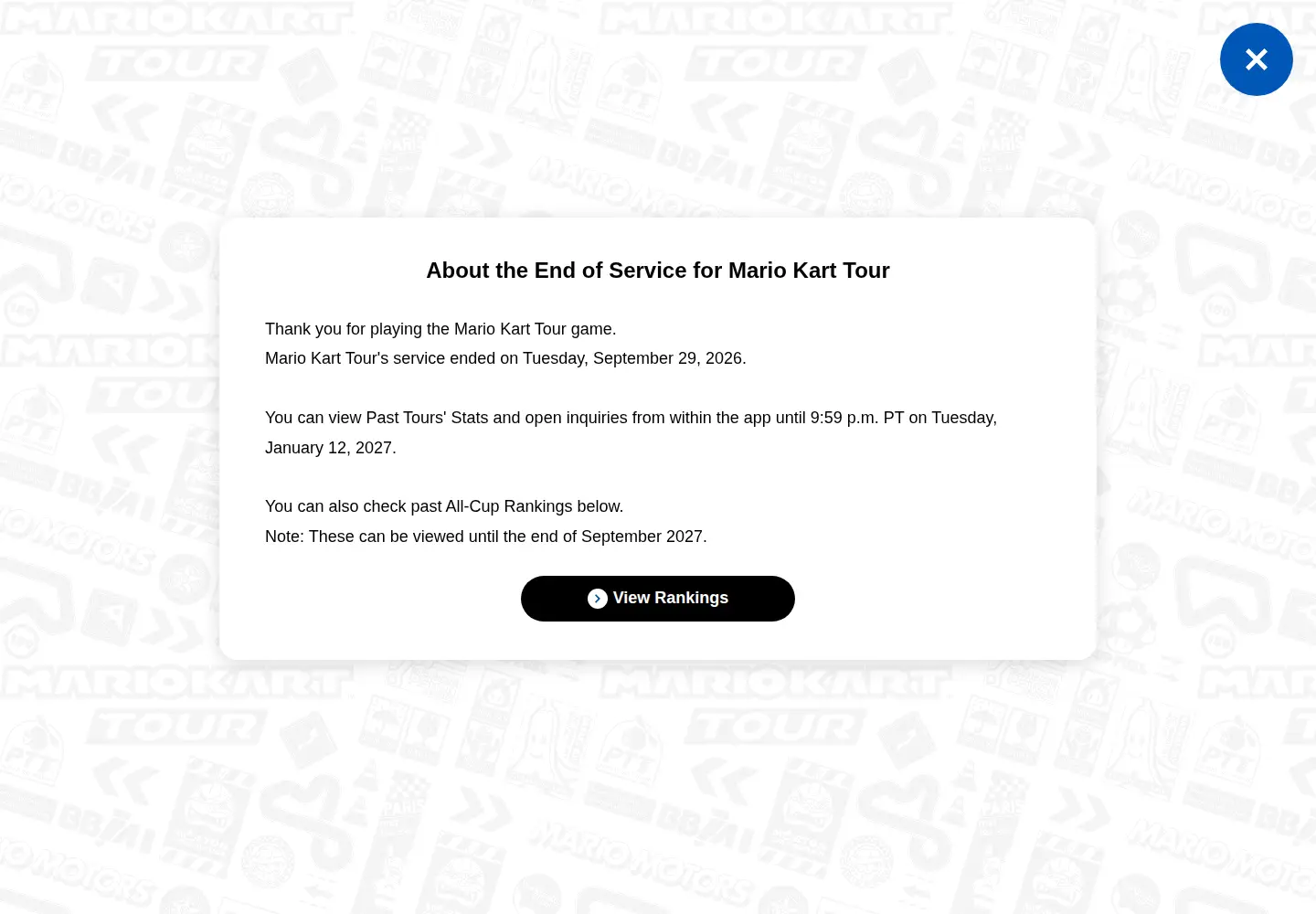 Screenshot of mariokarttour.com