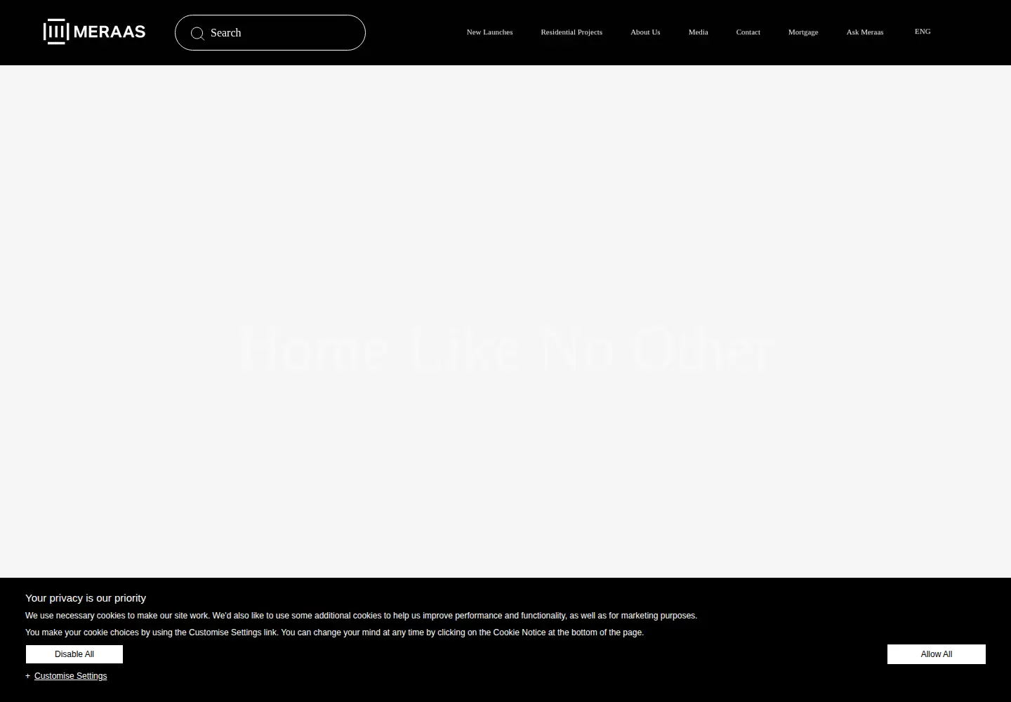 Captured homepage of meraas.com in the current scan